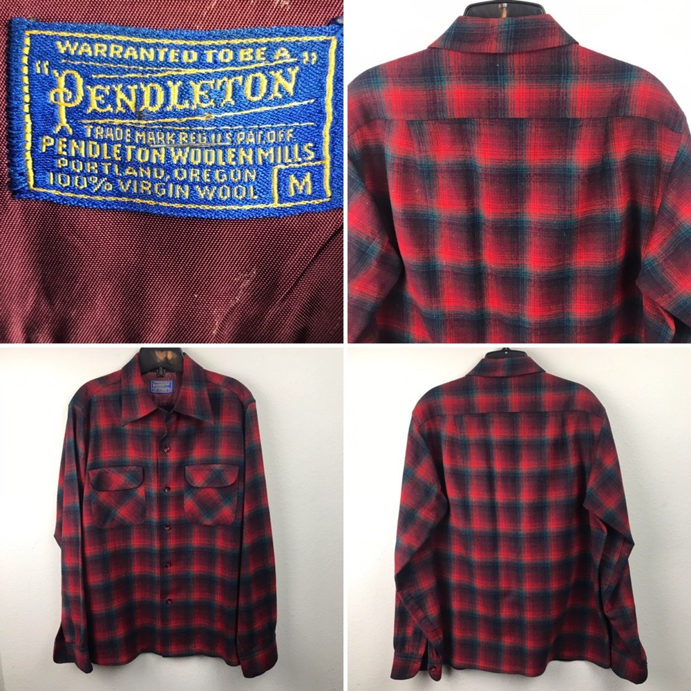 🛍 VTG Pendleton Woolrich Wool Plaid Board Shirt - Picture 4 of 9